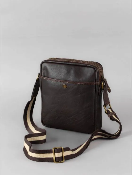 Kelsick Leather Reporter Bag in Bitter Chocolate