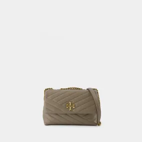 Kira Chevron Small Bag - Tory Burch - Leather - Grey