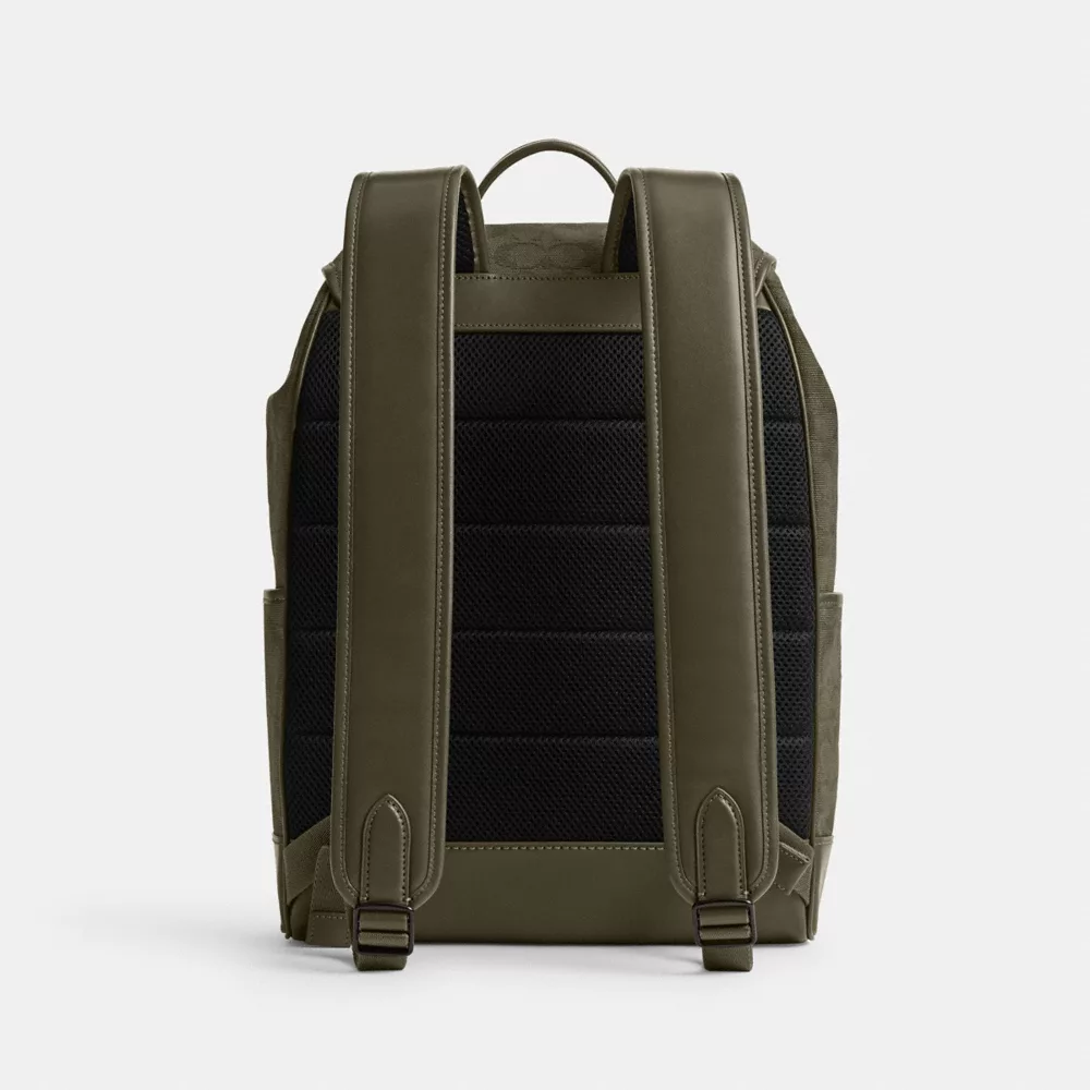 LEAGUE FLAP BACKPACK IN SIGNATURE CANVAS JACQUARD