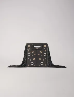 Leather M mini bag with eyelets