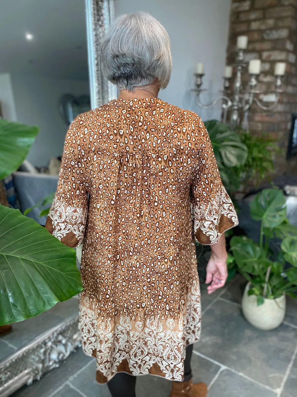 Leopard Print Button Tunic Belinda