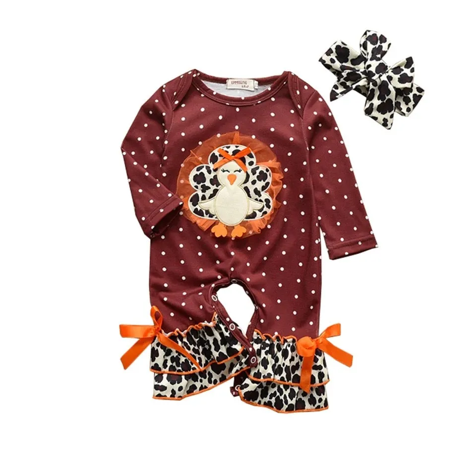 Leopard Turkey romper