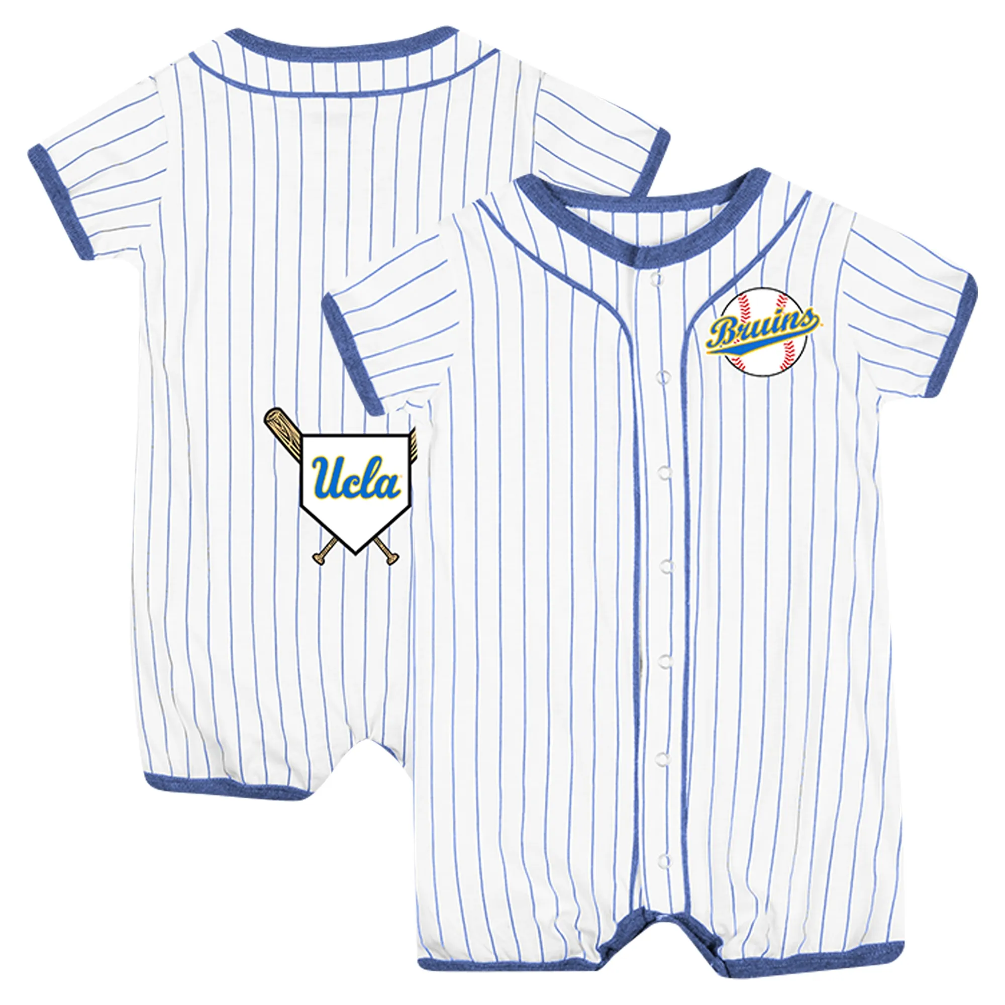 Lids Newborn & Infant Colosseum White UCLA Bruins Pinstripe Dusty Romper