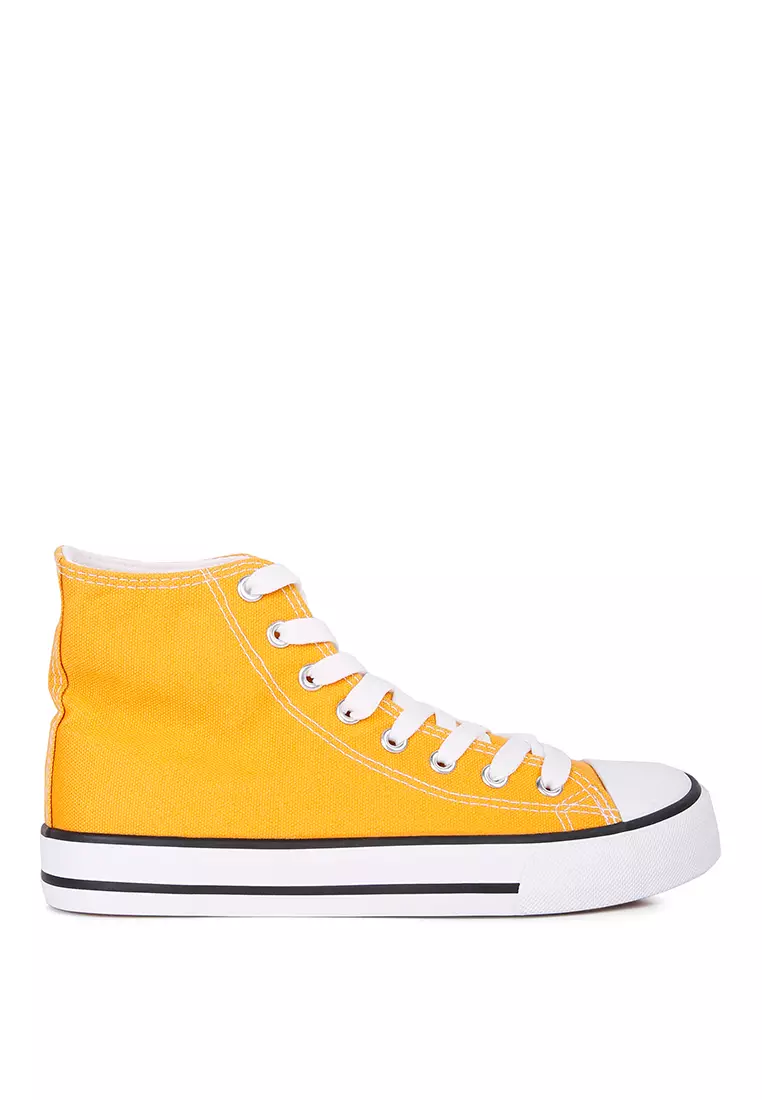 London Rag Yellow High Top Basketball Canvas Sneakers