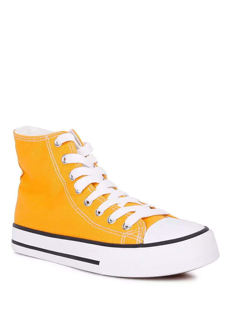 London Rag Yellow High Top Basketball Canvas Sneakers