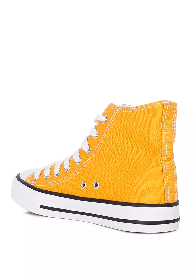 London Rag Yellow High Top Basketball Canvas Sneakers