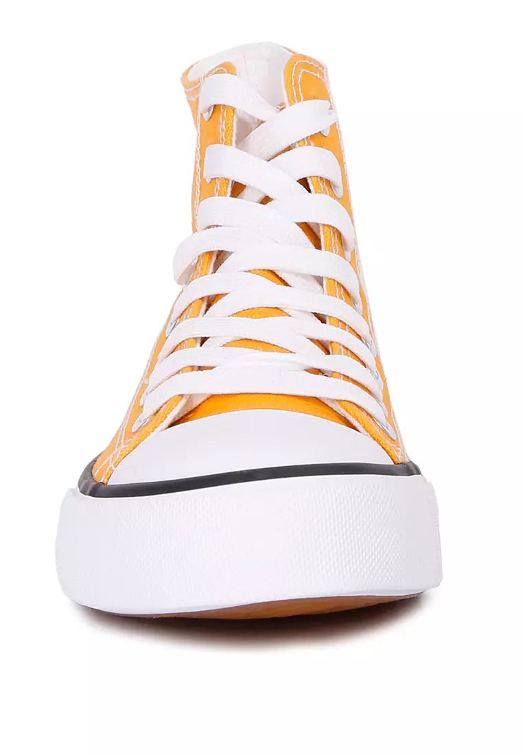 London Rag Yellow High Top Basketball Canvas Sneakers