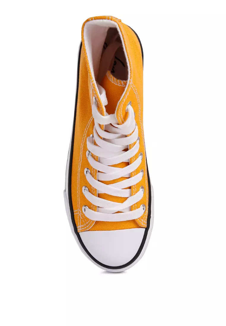 London Rag Yellow High Top Basketball Canvas Sneakers