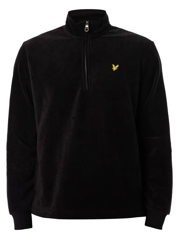 Lyle & Scott Fleece Quarter Zip - Jet Black