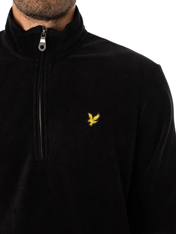 Lyle & Scott Fleece Quarter Zip - Jet Black