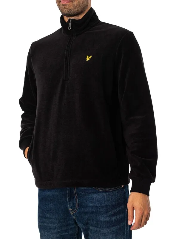 Lyle & Scott Fleece Quarter Zip - Jet Black