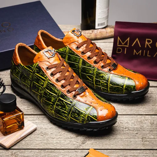 Marco Di Milano Saulo Green Alligator/Ostrich Fashion Sneakers