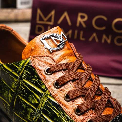 Marco Di Milano Saulo Green Alligator/Ostrich Fashion Sneakers