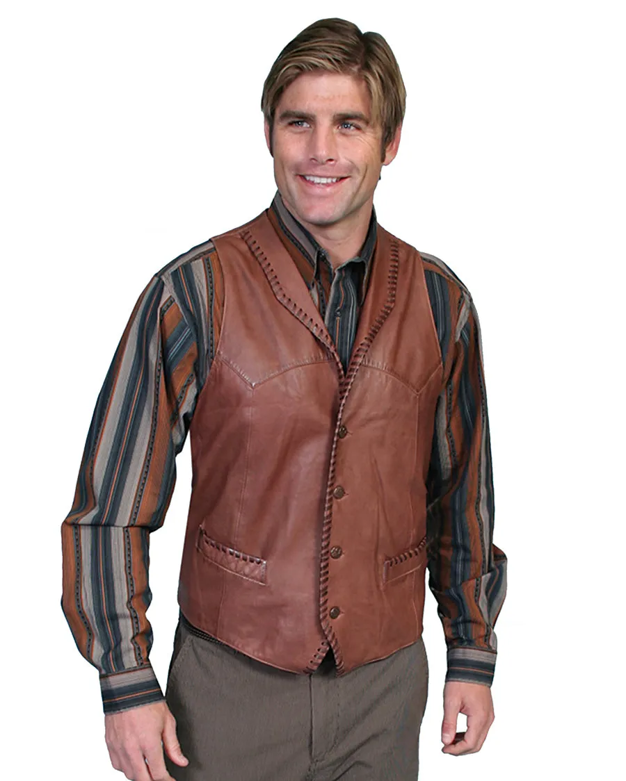 Men's Whip Stitch Lamb Vest - Tan