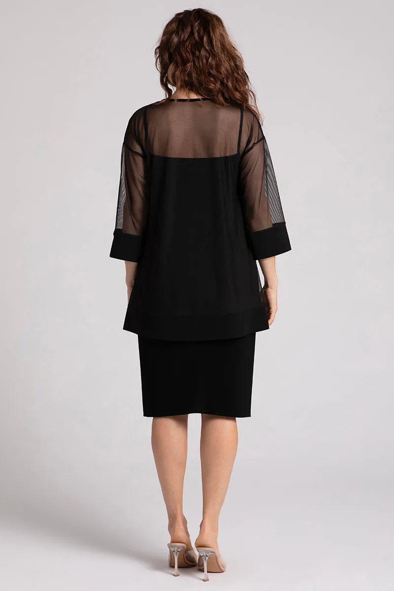 Mesh Keyhole Tunic | Black