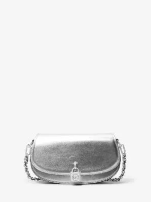 Mila Small Metallic Leather Shoulder Bag