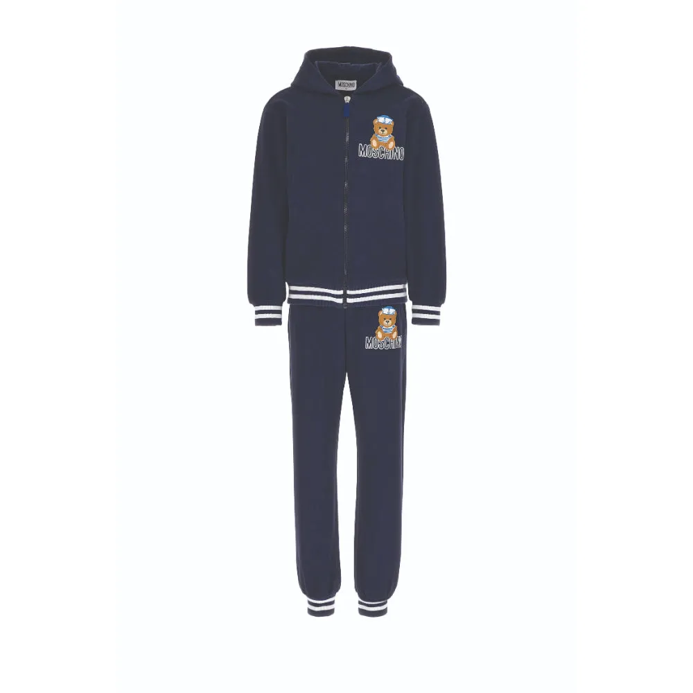 Moschino Kids Boy's Navy Teddy Logo Tracksuit