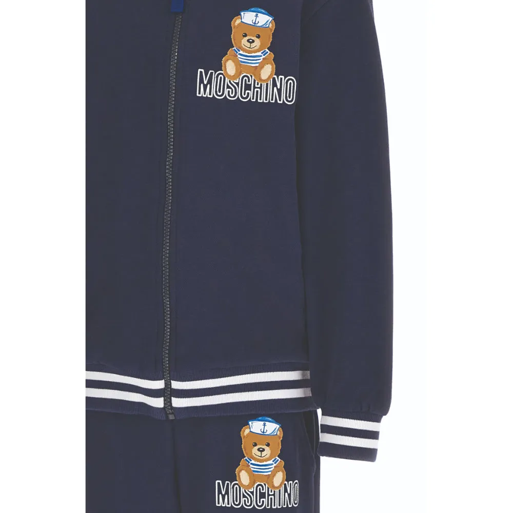 Moschino Kids Boy's Navy Teddy Logo Tracksuit