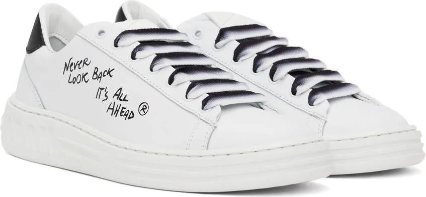 MSGM White Printed Sneakers