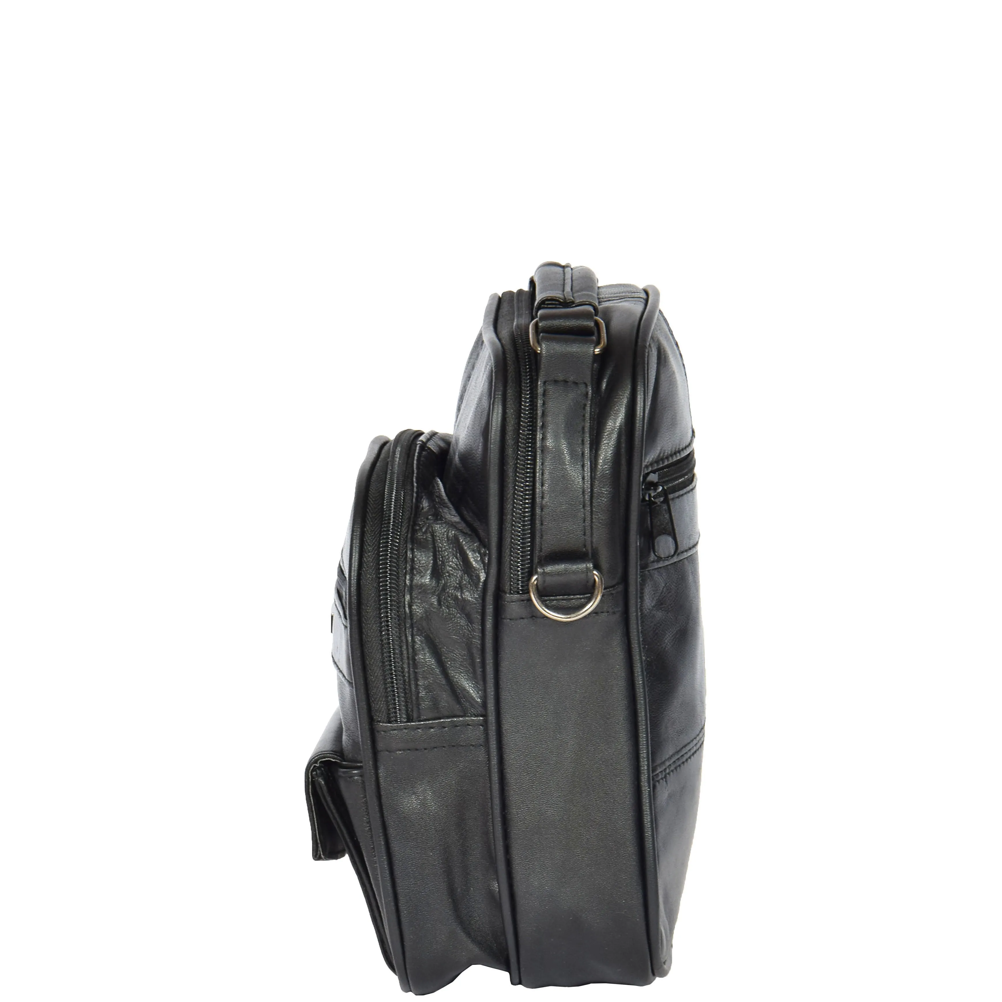 Multi Pocket Leather Bag HOL8541 Black