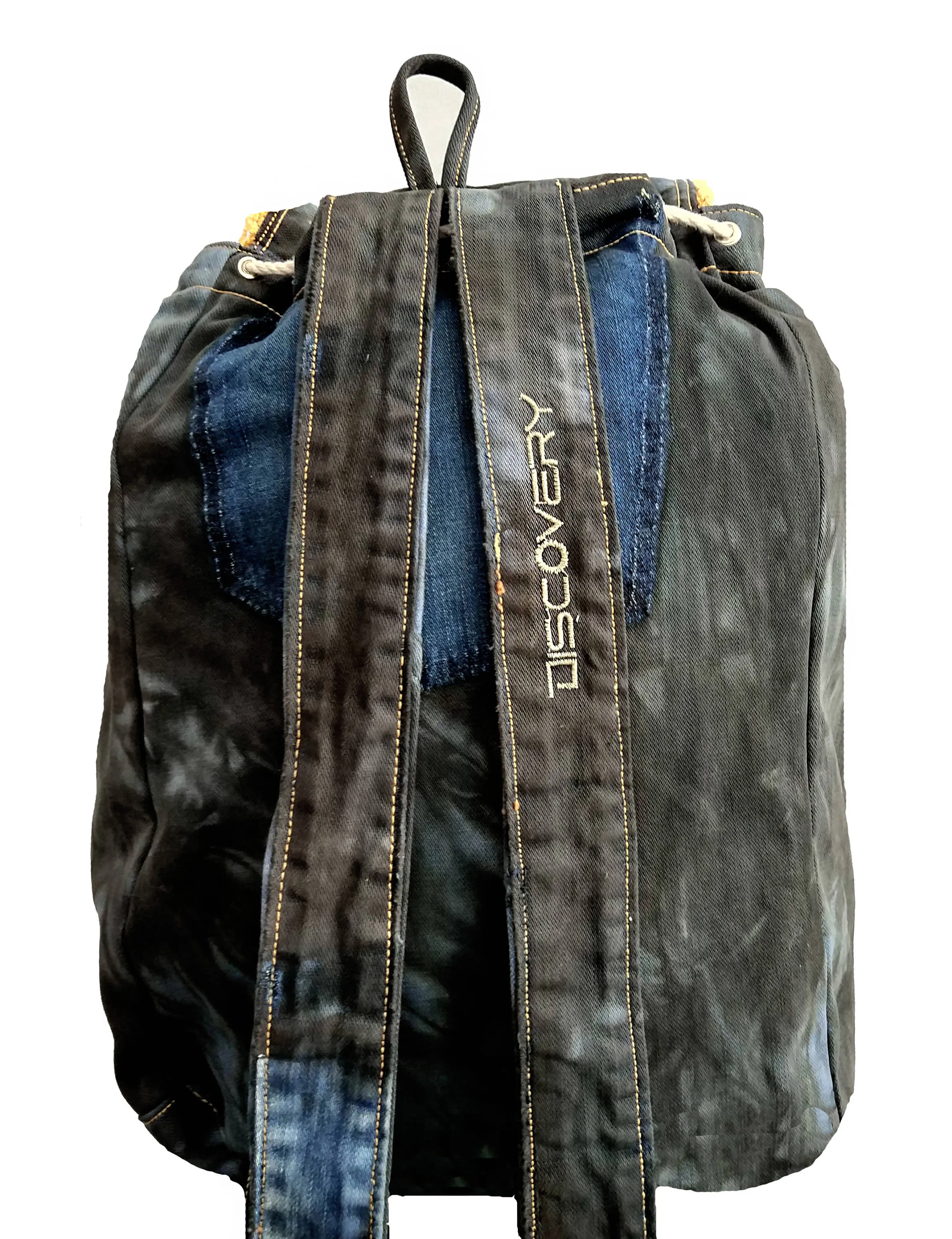 My blue denim backpack daypack jeans bag sustainable clothing | recycled clothing vegan backpack