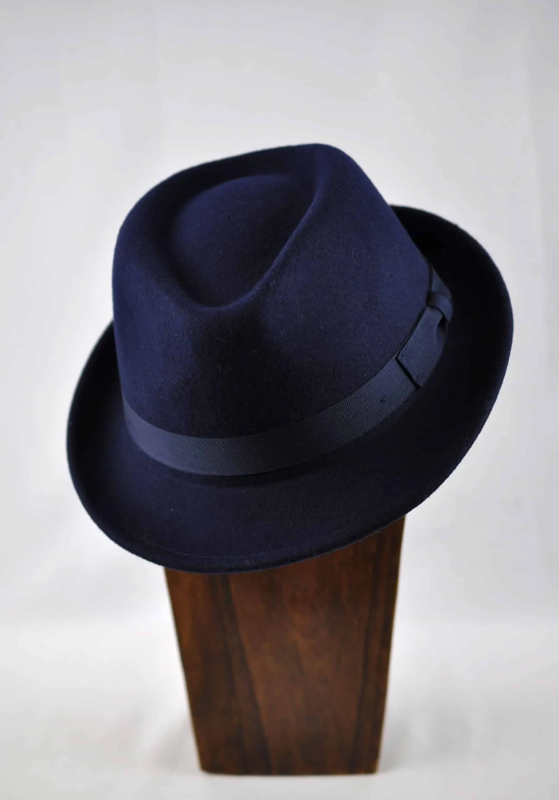 Navy Blue PorkPie Trilby Hat -