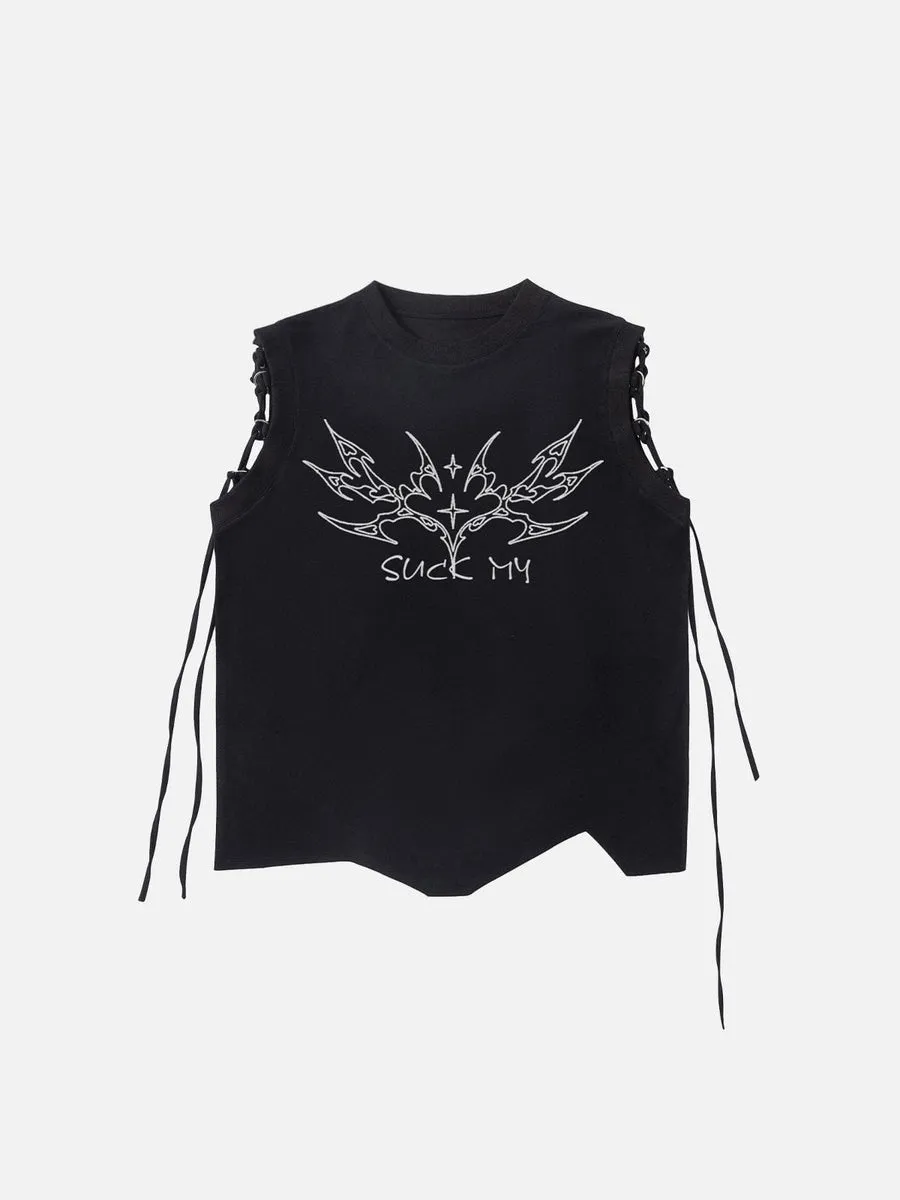 NEV lace-up Irregular Vest