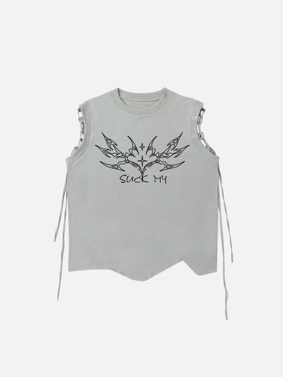 NEV lace-up Irregular Vest