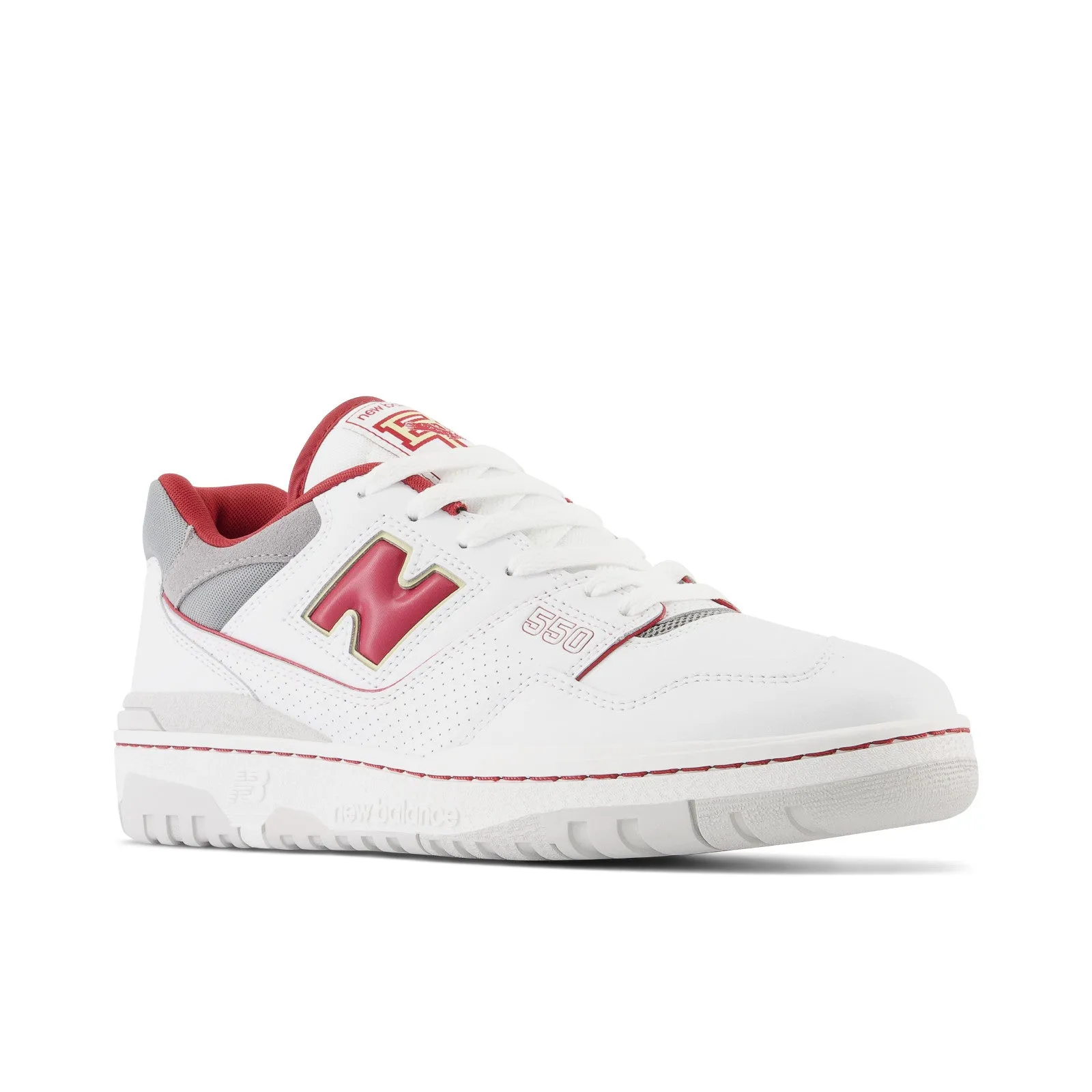 New Balance Men's 550 in White Shadow Grey Cardinal Vegas Gold