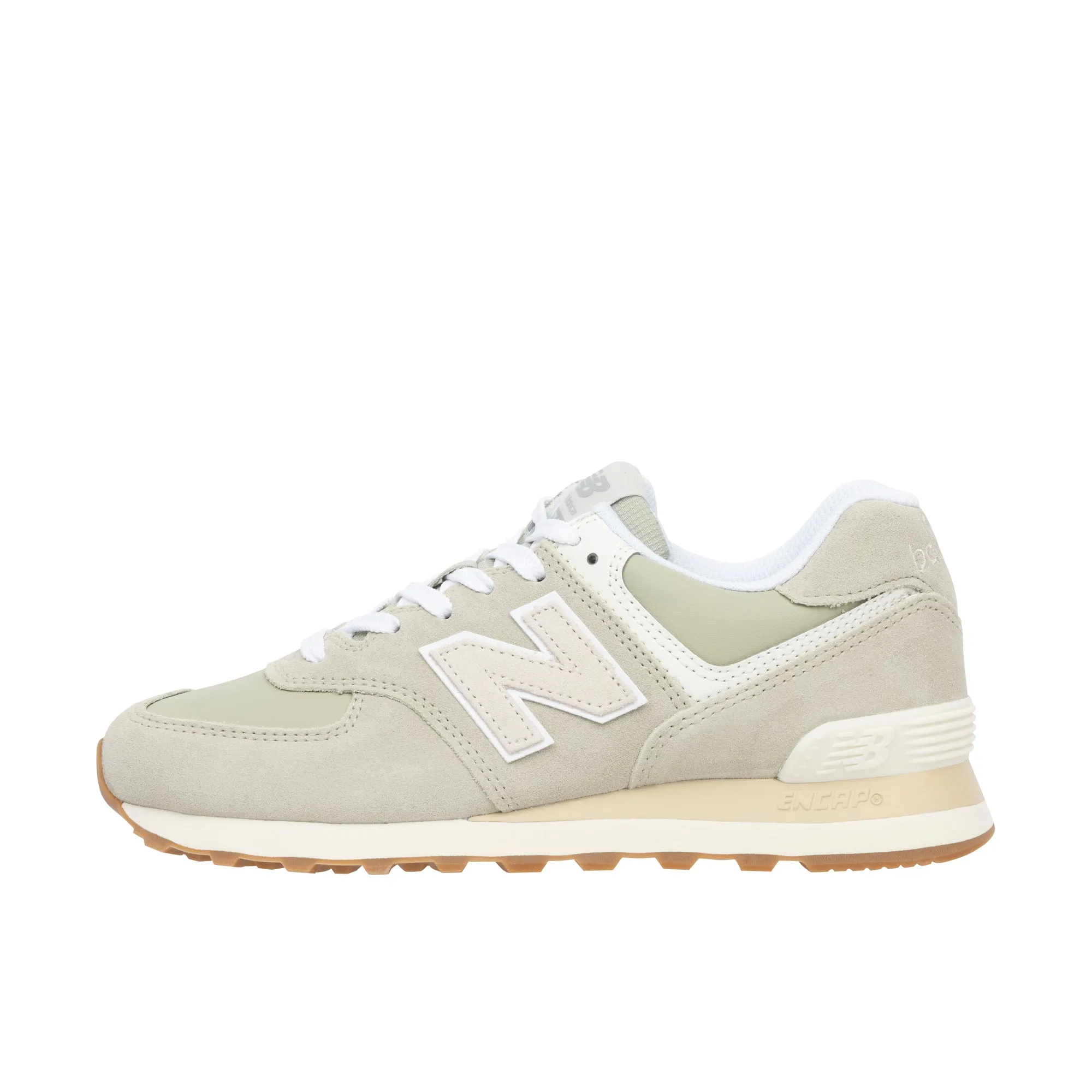 New Balance Womens 574 Olivine/Moonbeam