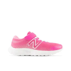 New Balance Youth Girls 520 V8 Bungee Lace Shoe - PA520PK8 (Wide)