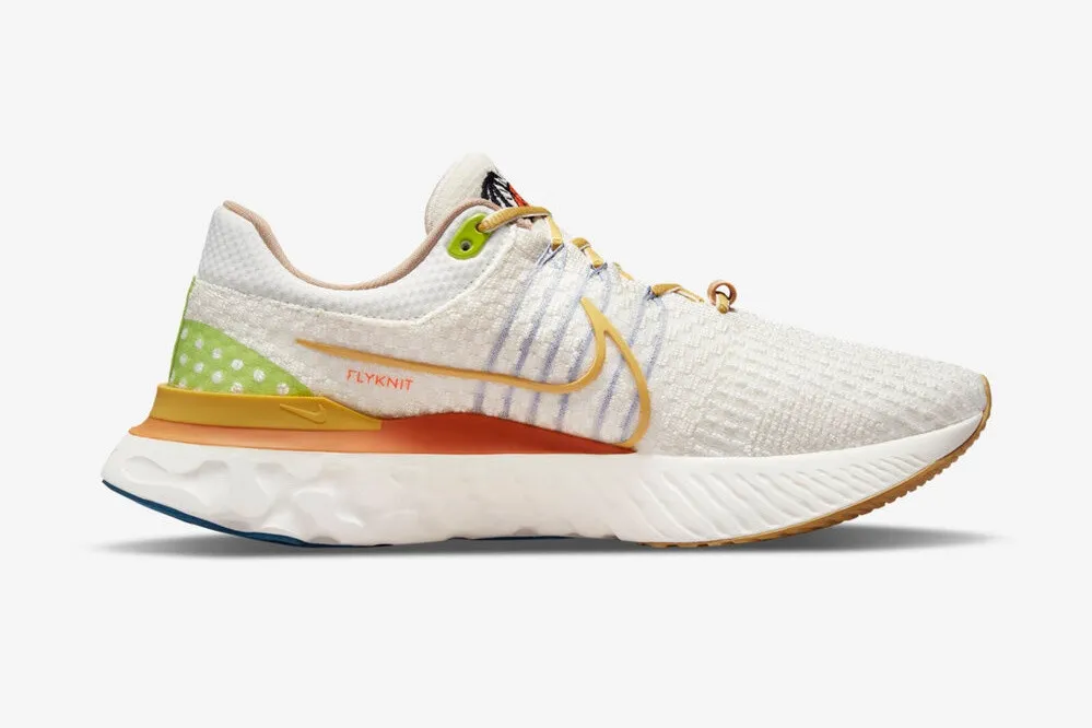 Nike React Infinity Run 3 Flyknit Sun Club Sail Hot Curry Riftblue Vivid Green Sanded Gold DV1744-141