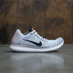 Nike Women Free Rn Flyknit Running (wolf grey / black-bright mango)