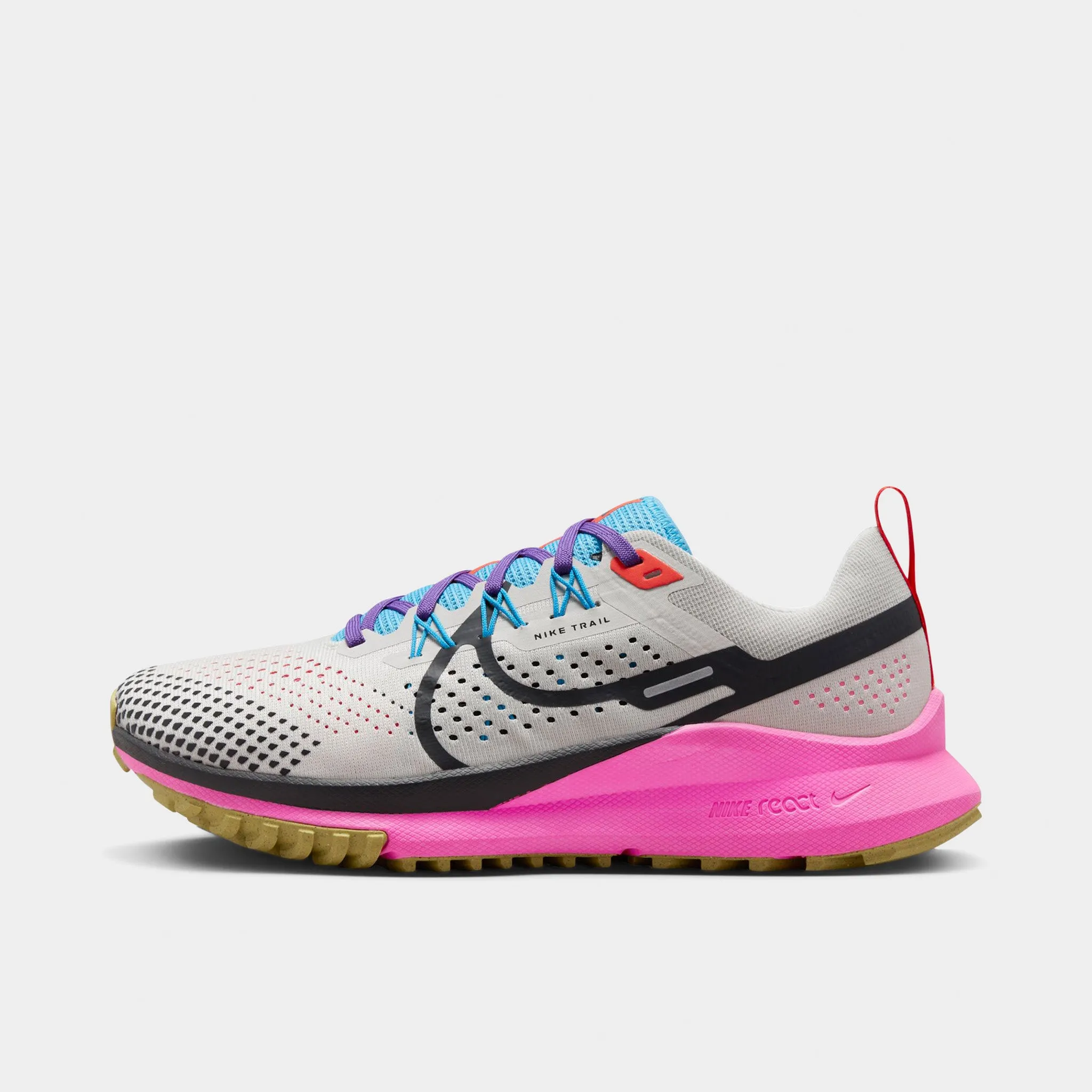 Nike Women's React Pegasus Trail 4 Light Orewood Brown / Blue Lightning - Pink Spell