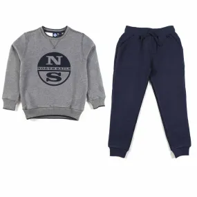 North Sails Gray And Blue 2 Piece Tracksuit For Child And Teenager