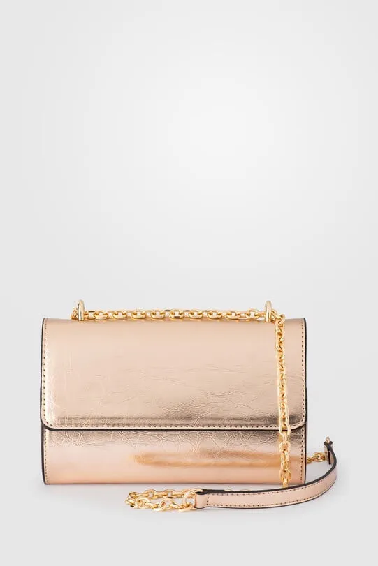 Olga Berg Liliana Foil Shoulder Bag | Champagne