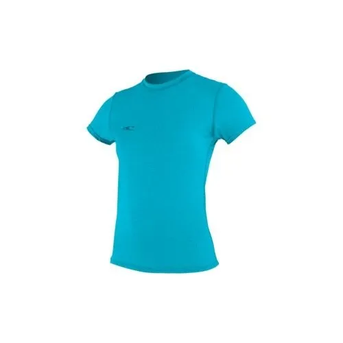 ONeill Womens Trvlr Hybrid Turquoise Short Sleeve Rash Vest