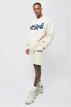 Oversized Homme Short Sweatshirt Tracksuit