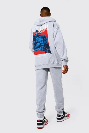 Oversized Official Floral Hooded Tracksuit | boohooMAN UK