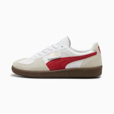 Palermo Leather Unisex Sneakers | PUMA White-Vapor Gray-Club Red | PUMA Shop All Puma | PUMA 