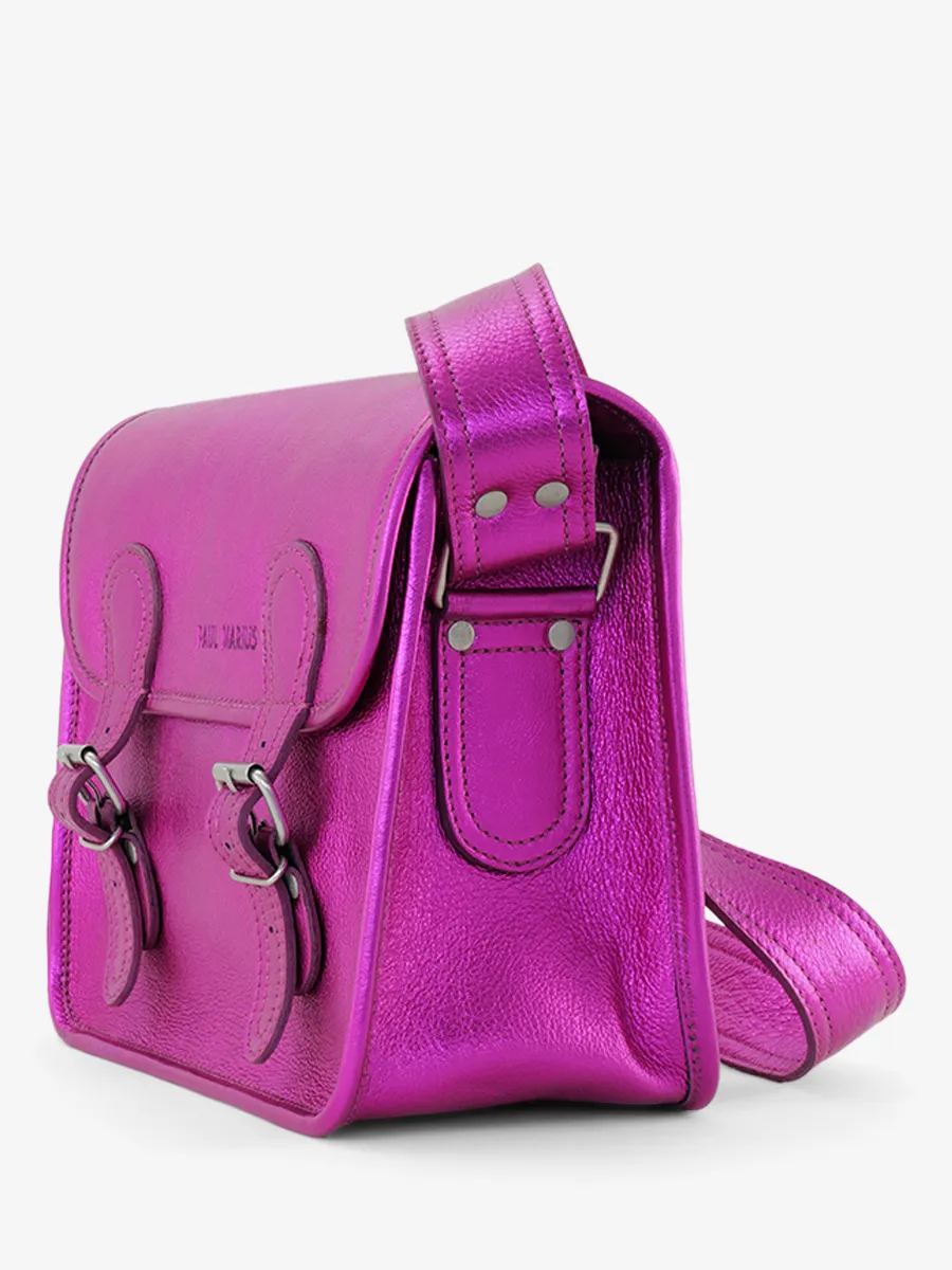 Pink Leather Cross-body Bag for Women - LaSacoche S Electric Pink | PAUL MARIUS