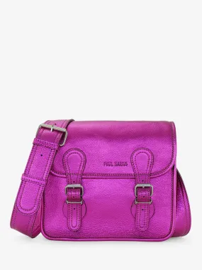 Pink Leather Cross-body Bag for Women - LaSacoche S Electric Pink | PAUL MARIUS