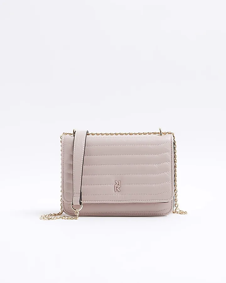 Pink quilted chain strap shoulder bag