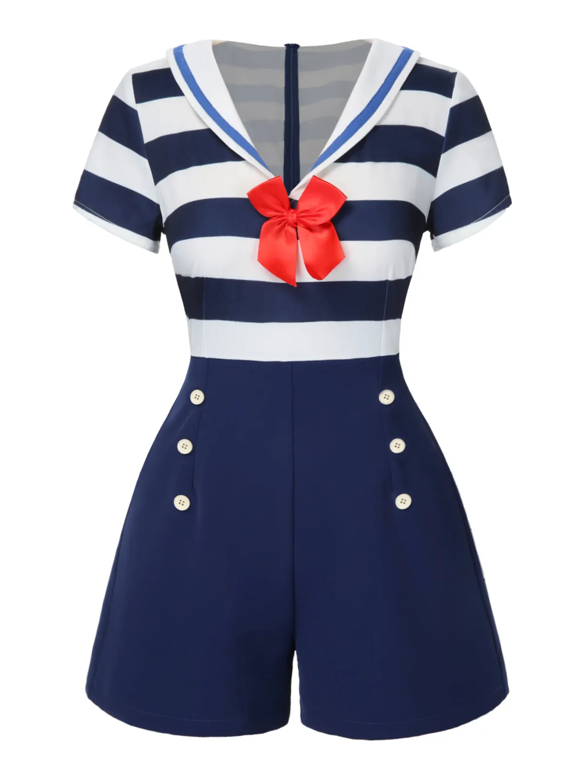 [Pre-Sale] 1950s Stripes Bow Nautical-Inspired Sailor Romper