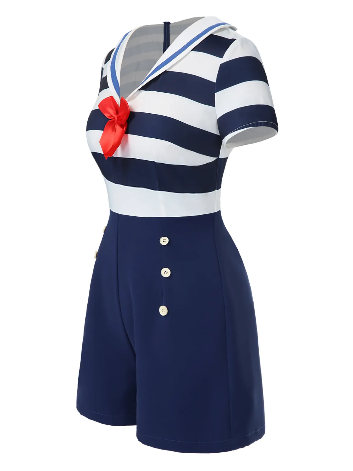 [Pre-Sale] 1950s Stripes Bow Nautical-Inspired Sailor Romper