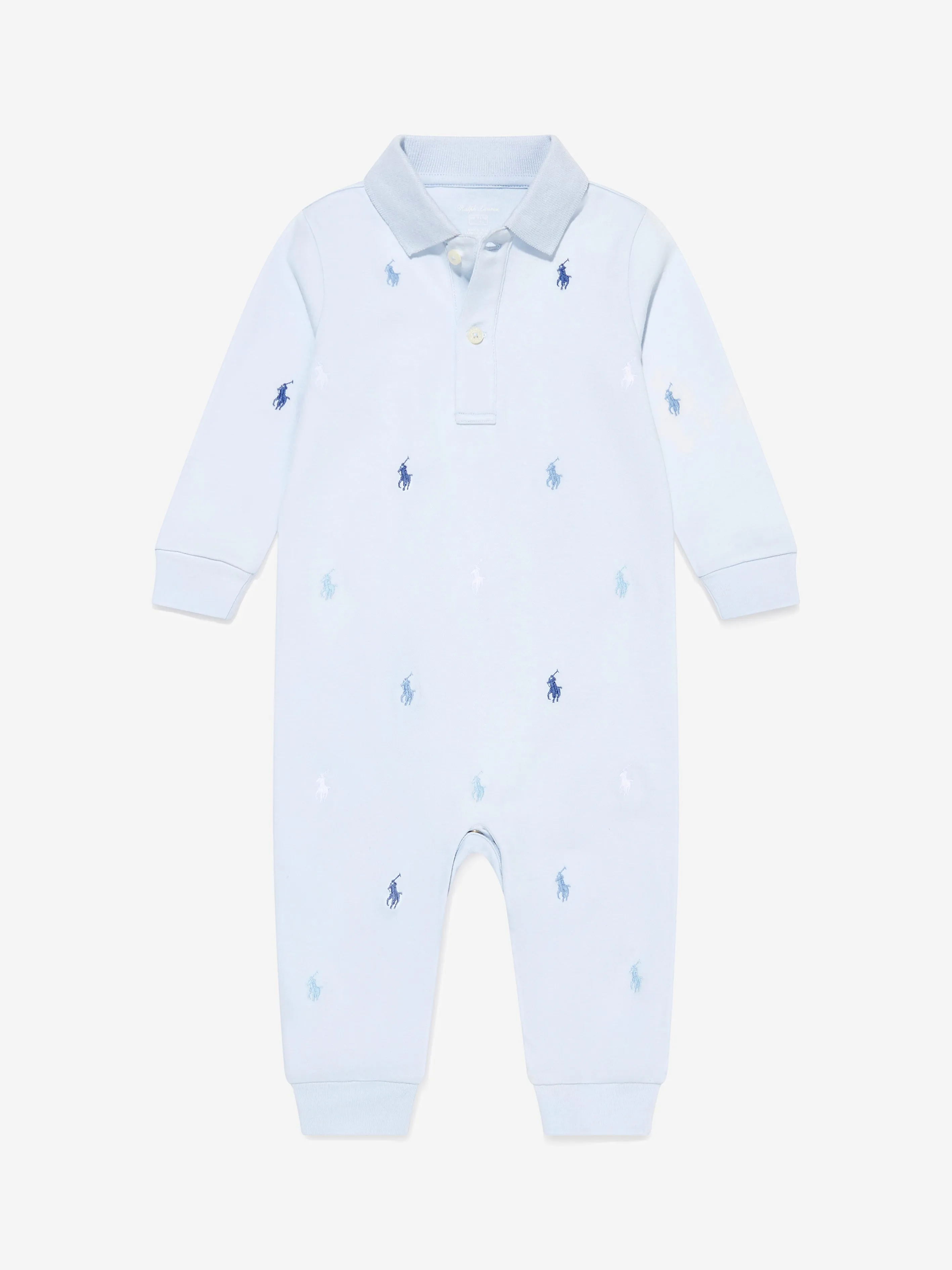 Ralph Lauren Baby Boys Logo Romper in Blue