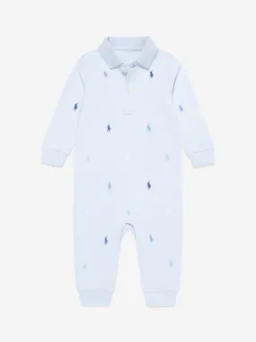 Ralph Lauren Baby Boys Logo Romper in Blue