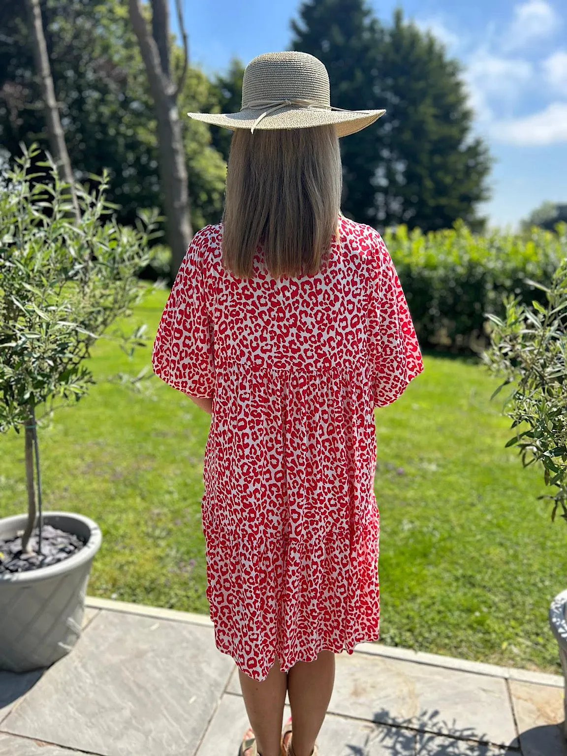 Red Leopard V Neck Tunic Caitlin