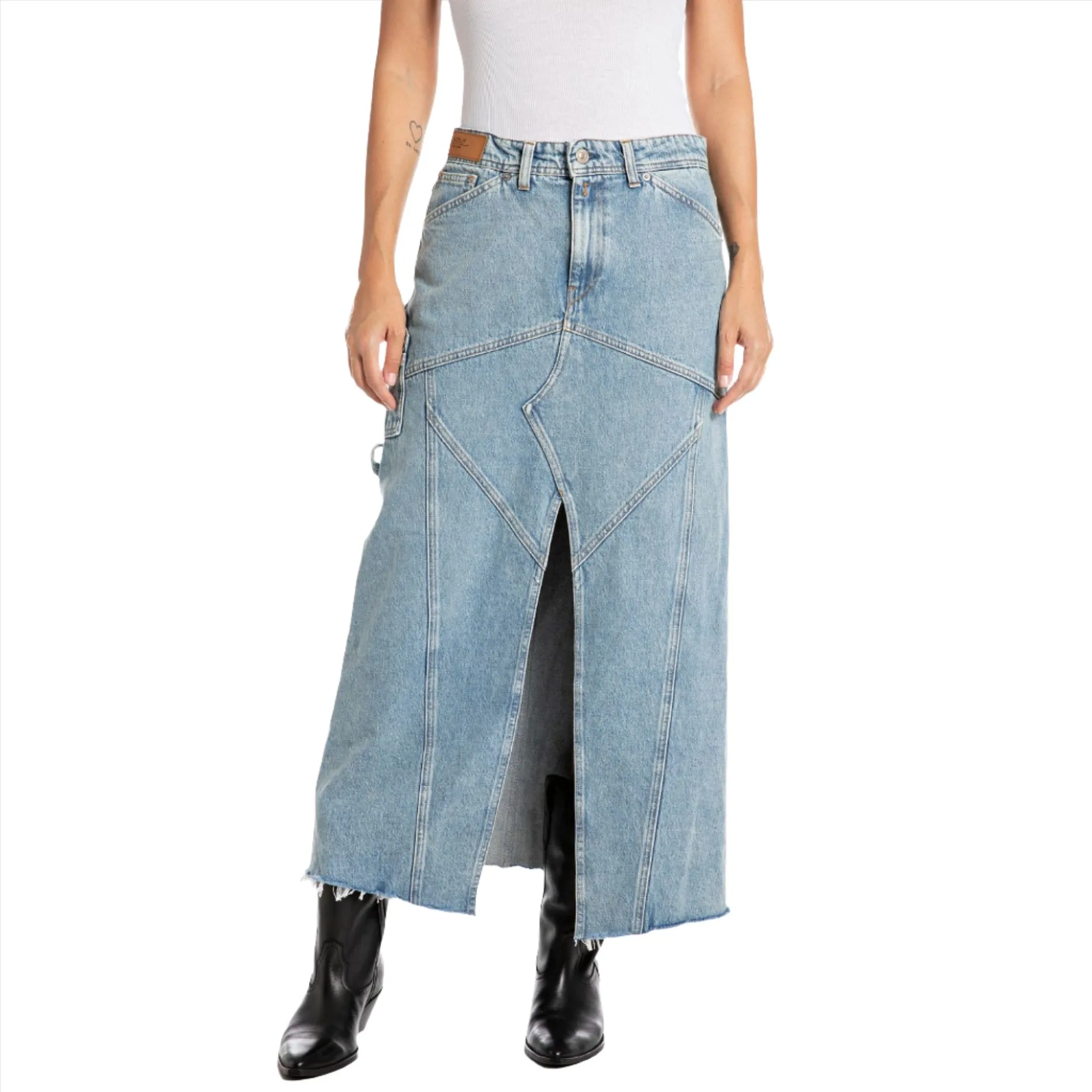 Replay Women's Workwear long skirt in denim