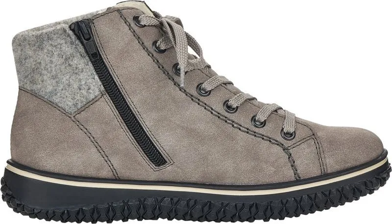 Rieker Grey Short Lace Up Boot